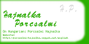 hajnalka porcsalmi business card